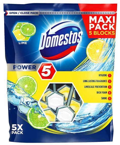 maxi pack of 4x 6x 10x domestos power 5 rim block toilet bowl cleaner