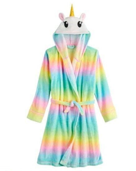 Details about UNICORN Bathrobe Girl's 14 New Soft Plush Rainbow Unicorn