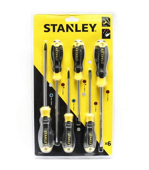 Stanley Phillips And Slotted Cushion Grip 6 Piece Screwdriver Set