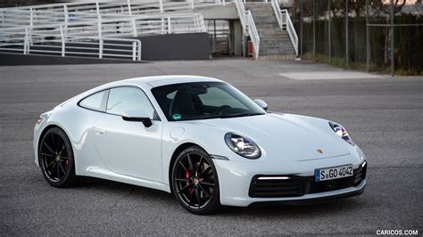 2020 Porsche 911 4s Color Carrara White Metallic Front Three Quarter