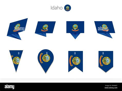 Colección De Banderas Del Estado De Idaho Ocho Versiones De Banderas