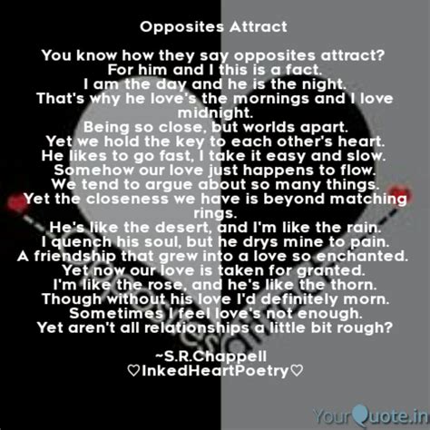 Noise was heard by all of the deaf ears. Opposites Attract You k... | Quotes & Writings by Rachele ...