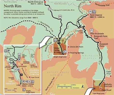 A Map Of The North Rim Trail