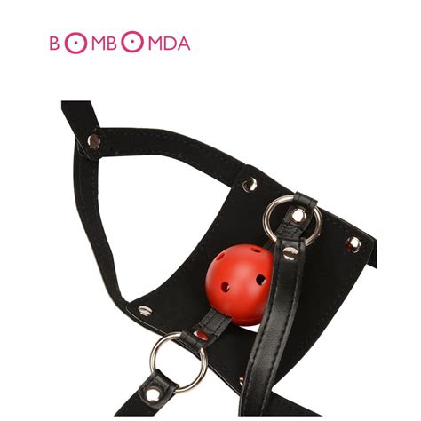Mask Oral Mouth Gag Pu Leather Harness Ball Gags Silicone Open Mouth Gag Sex Toys For Couple In