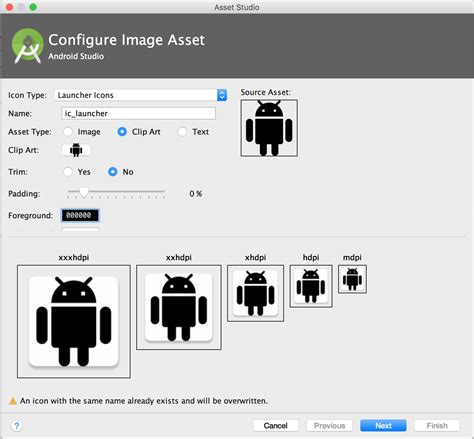 This can either be an adaptive launcher icon, for android studio 3 has introduced image asset studio for creating icons for your app. Create App Icons with Image Asset Studio | Android Studio