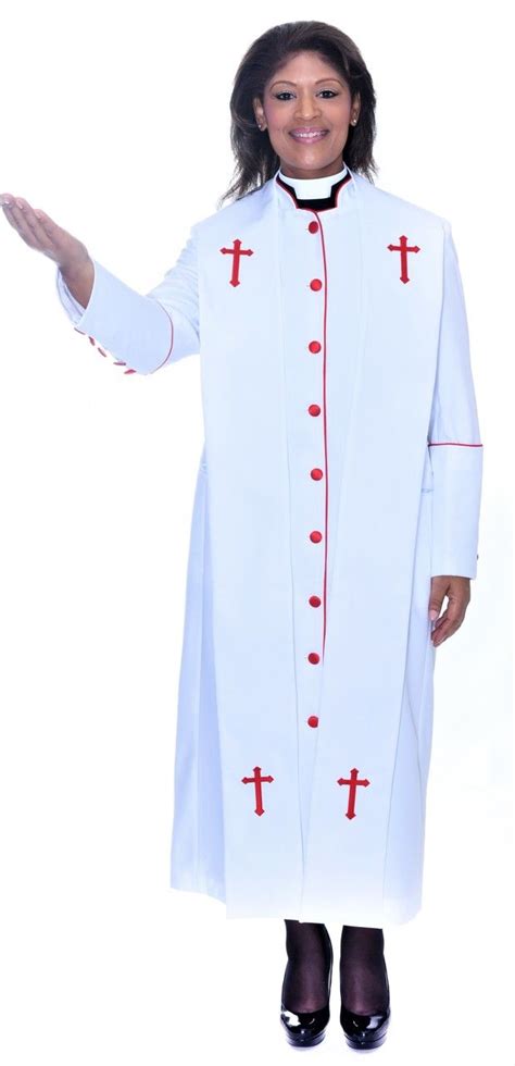 001 Rachel Clergy Robe And Stole Set For Ladies In White And Red Women S Robe Clergy Full