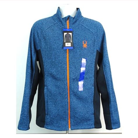 Spyder Mens Full Zip Constant Knit Jacket Blue Medium Xlblue