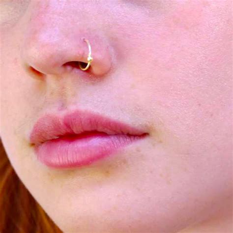 9ct Gold Nose Ring Captive Bead Ring Bcrcbr Hoop Tiny Nose Etsy