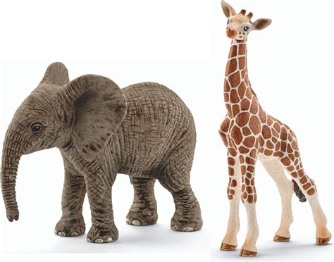 Schleich Special Edition Set of 2 African Elephant and Giraffe Breeding
