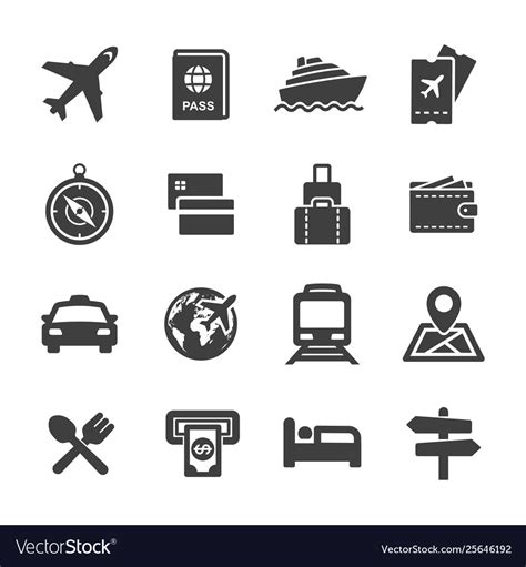 Tour And Travel Icon Set Royalty Free Vector Image