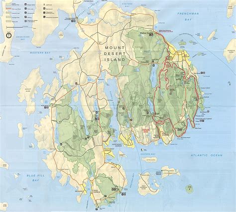 Mount Desert Island Map Of Mount Desert Island Detail Map Maine