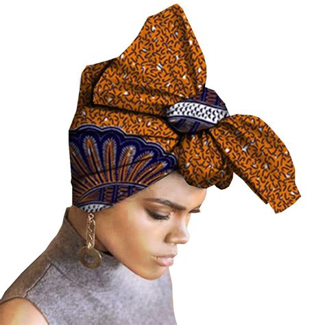 African Headwrap Women Cotton Wax Fabric Traditional Headtie Scarf Turban 100 Cotton Africa