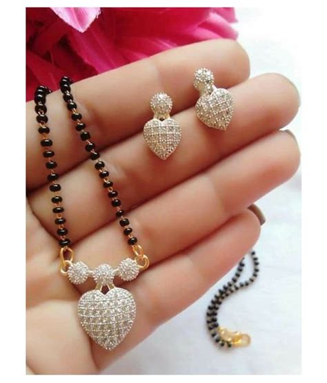 Navya Collection American Diamond Heart Shape Mangalsutra For Woman