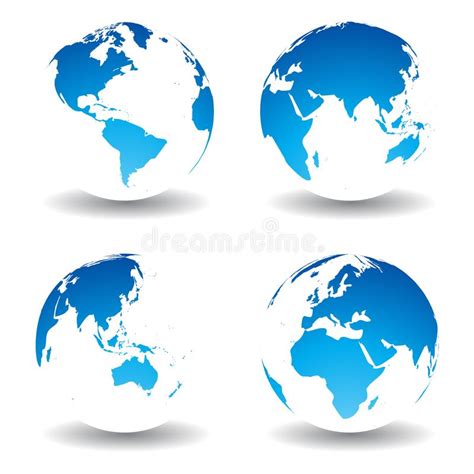 Plain Map Of The World Stock Vector Illustration Of Globe 50166133