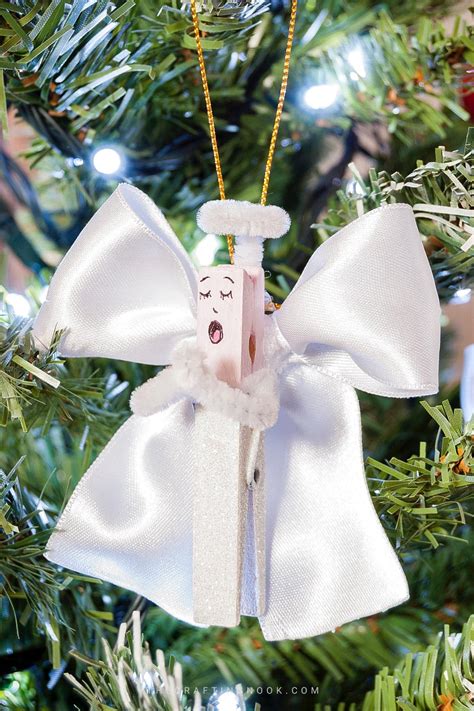 Diy Christmas Clothespin Angel Ornaments The Crafting Nook