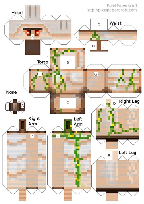 Pixel Papercraft Iron Golem Minecraft Dungeons