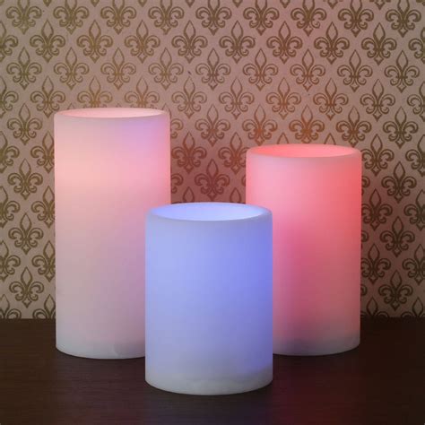 Lamplust Color Changing Flameless Candles Set Of 3 Outdoor
