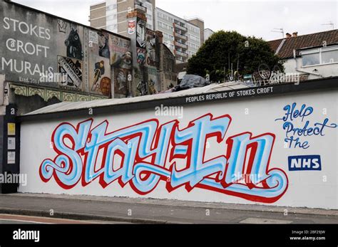 Graffiti In Support Of Stay Home Policy In Bristol Uk By Ryder Stock