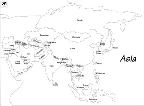 Printable Blank Asia Map Outline Transparent PNG Map Blank World Map