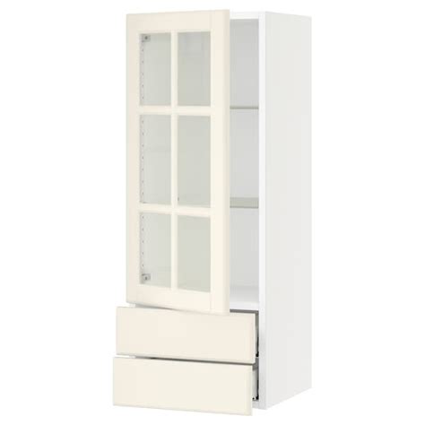 Sektion Maximera Wall Cabinet W Glass Door2 Drawers Whitebodbyn