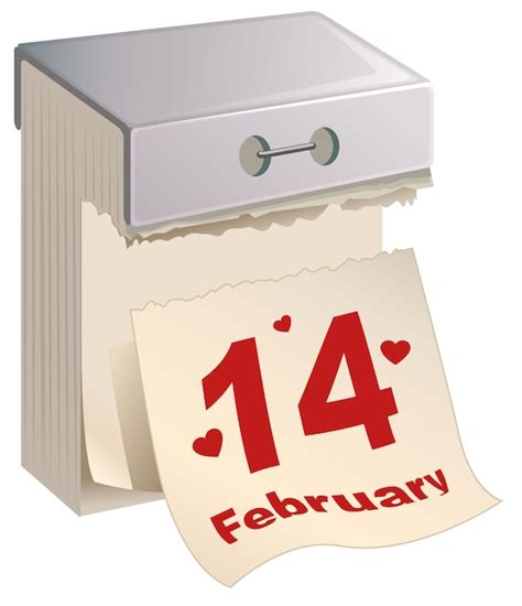 Premium Vector February 14 Valentines Day Tear Off Calendar