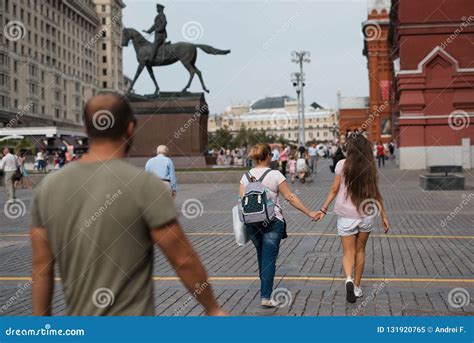 People Walking On Red Square Moscow Russia Editorial Image Image Of