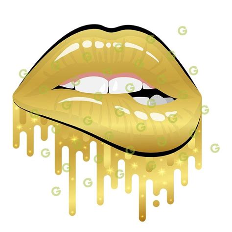 golden drip lips svg svged