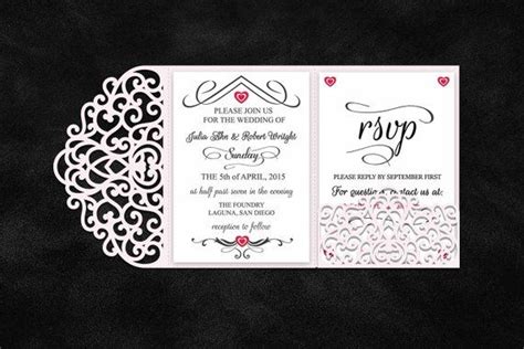 6 x 6 available accessories: Tri-Fold 5x7 Wedding Invitation Pocket Envelope SVG ...