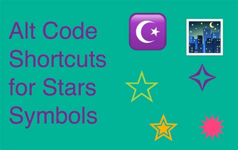For windows users, simply press down the alt key and type 9733 (for also, below are some other methods you can also use to insert this symbol into your work such as word or excel document. Alt Code Shortcuts for Star Symbols » WebNots
