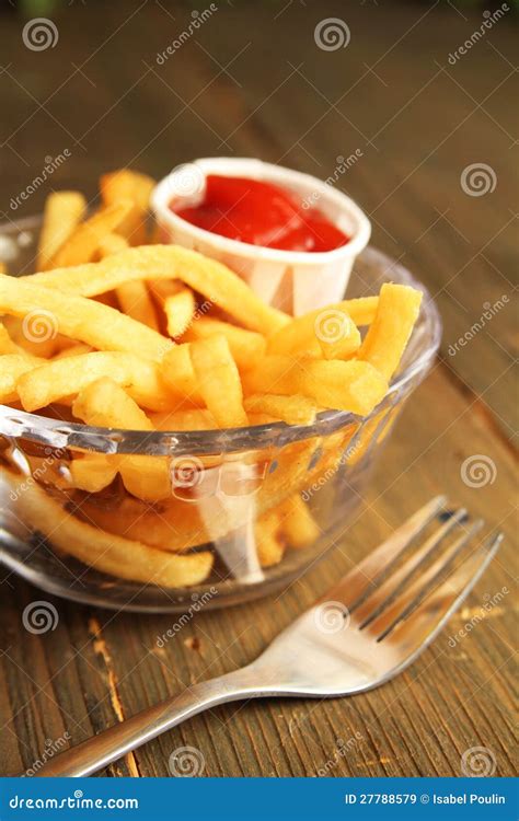 French Fries With Ketchup Stock Image Image Of Snackbar 27788579
