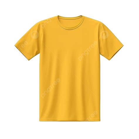 Plain Yellow T Shirt Mockup Template With View Front And Back Isolated