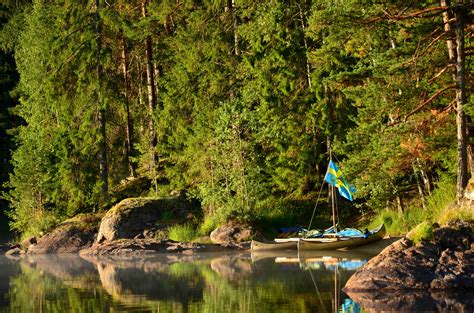 Två Kanoter Two Canoes On Foxen Lake Foto And Bild Urlaub Wald