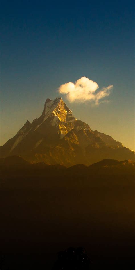 Download 1080x2160 Wallpaper Himalayas Sunset Mountains Range Clouds