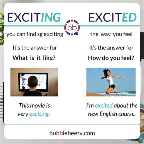 Exciting Vs Excited Learning Psychology Learn English Teaching English