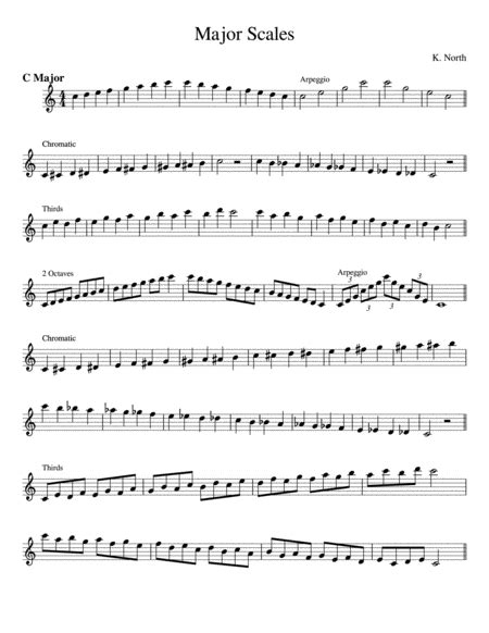 Comprehensive Flute Scales And Arpeggios Major Music Sheet Download