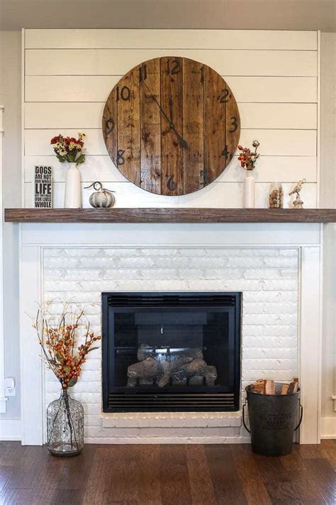 30 Brick Fireplace With White Mantel Decoomo