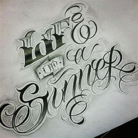 Create tribal tattoo lettering, old english tattoo lettering, chinese tattoo lettering, gangster tattoo lettering, celtic tattoo lettering and more! #life of a #sinner #sketch #letters #script #artnink ...