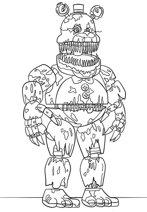 Printable Nightmare Freddy Coloring Page Fnaf Coloring Pages Animal