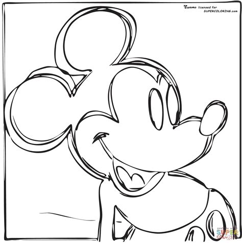Dibujo De Mickey Mouse De Andy Warhol Para Colorear Dibujos Para