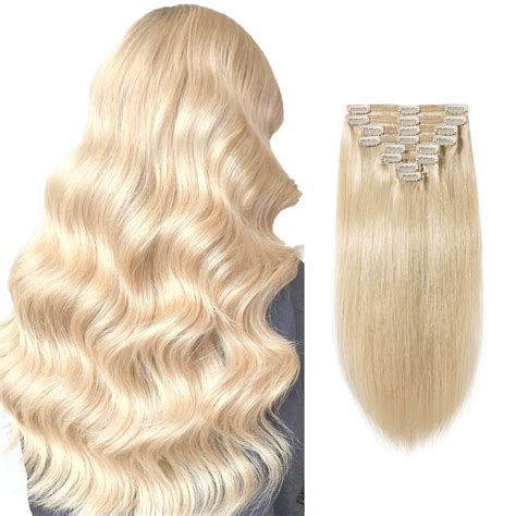 S Noilite Remy Human Hair Real Thick Clip In Human Hair Extension Pcs Gold G