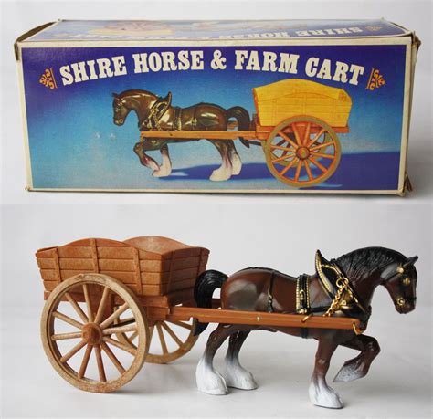 Rare Vintage 80s Shire Horse And Farm Cart Clydesdale Hong Kong New Mib