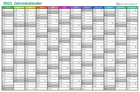 Excel kalender 2021 2021 download auf freeware.de. Kalender 2021 - Vorlage zum Download | Alle-meine-Vorlagen.de