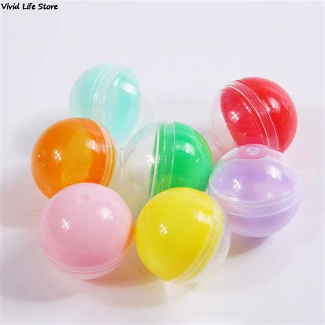 100pcs Pp Transparent Plastic Surprise Ball Half Clear Half Color Round