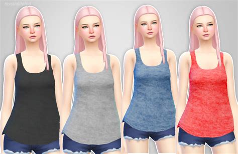 Maxis Match Cc For The Sims 4 Mysimlifefou Loose And Comfortable Tank