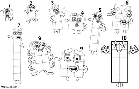 All Number Blocks Coloring Page