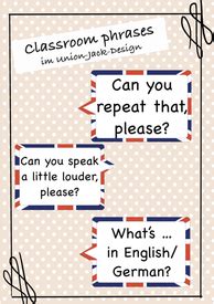 It is important to consider what language is to be used for different classroom functions as well as to ensure that the language being. Classroom phrases in Union Jack Sprechblasen ...