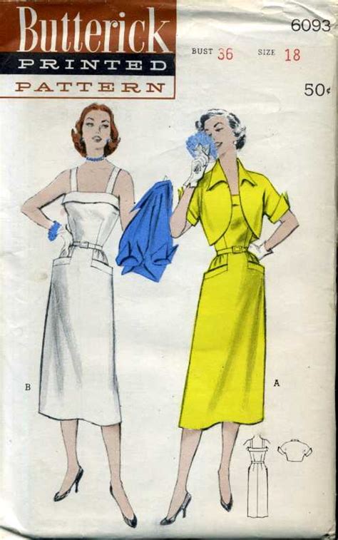 Butterick 6093 Vintage Sewing Patterns Fandom Powered By Wikia