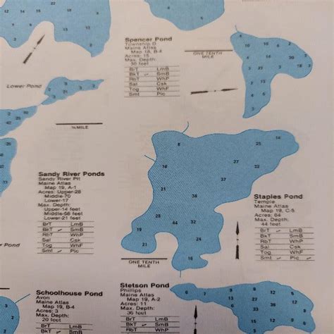 Maine Fishing Depth Maps Lakes And Ponds By County Rangeley Region
