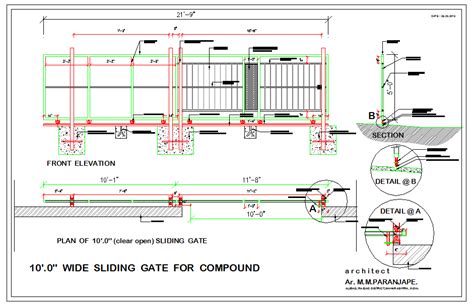 Sliding Gate Detail Sliding Gate Front Gate Design Door Plan
