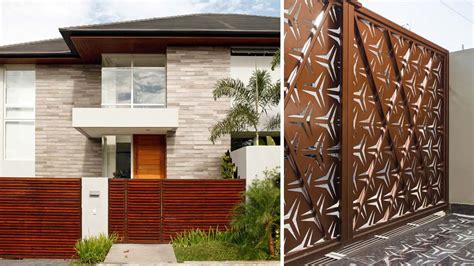 Modern gate grey steel design home portal of private house. Gate Designs for Modern Minimalist Homes
